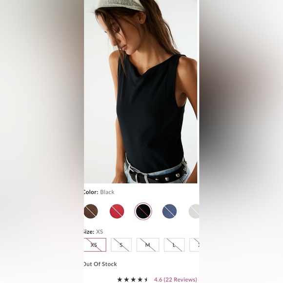 We The Free Boat-Neck Muscle Tank ~ NWT ~ XS ~ Black ~ Free People - Picture 5 of 12